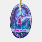 Een bezoek van een engel? Persoonlijke deurgevaren Keramisch Ornament (Links)