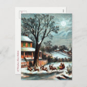 Een bezoek van Saint Nicholas vintage Kerstmis Feestdagenkaart (Voorkant / Achterkant)