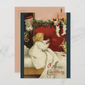 een bezoek van Santa Christmas Greetings Briefkaart (Voorkant / Achterkant)