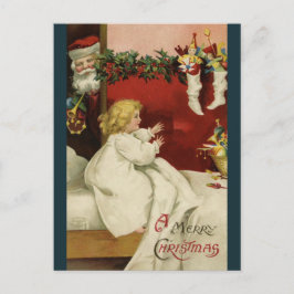 een bezoek van Santa Christmas Greetings Briefkaart