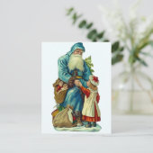 Een bezoek van Santa Feestdagenkaart (Staand voorkant)