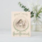 Een bezoek van Sint-Nicolaas Briefkaart (Staand voorkant)