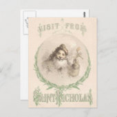 Een bezoek van Sint-Nicolaas Briefkaart (Voorkant / Achterkant)