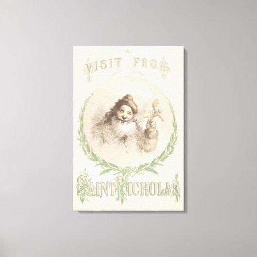 Een bezoek van Sint-Nicolaas Canvas Afdruk (Voorkant)