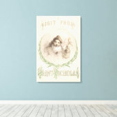 Een bezoek van Sint-Nicolaas Canvas Afdruk (Insitu (Houten vloer))