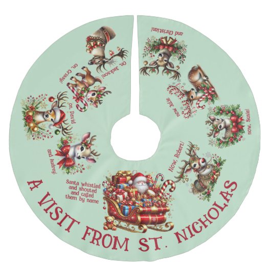 Een bezoek van St. Nicholas Kerstboom Rok (Voorkant)