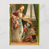 een bezoek van St Nick Briefkaart (Voorkant)