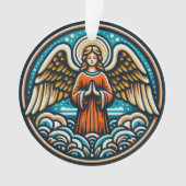 Een biddende beschermengel ornament (voorkant)