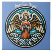 Een biddende beschermengel tegeltje (Voorkant)