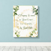 Een biddende vrouw (crème) canvas afdruk (Insitu (Houten vloer))