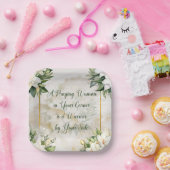 Een biddende vrouw (crème) papieren bordje (Feest)