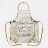 Een biddende vrouw (crème) schort (Voorkant)