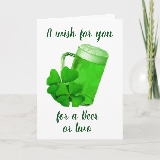 **EEN BIER OF TWEE WENS** VOOR **ST PATRICK'S DAY* KAART (Voorkant)