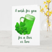 **EEN BIER OF TWEE WENS** VOOR **ST PATRICK'S DAY* KAART (Gele Bloem)