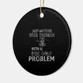 Een bierdrinker met het probleem van de schijfgolf keramisch ornament (Links)