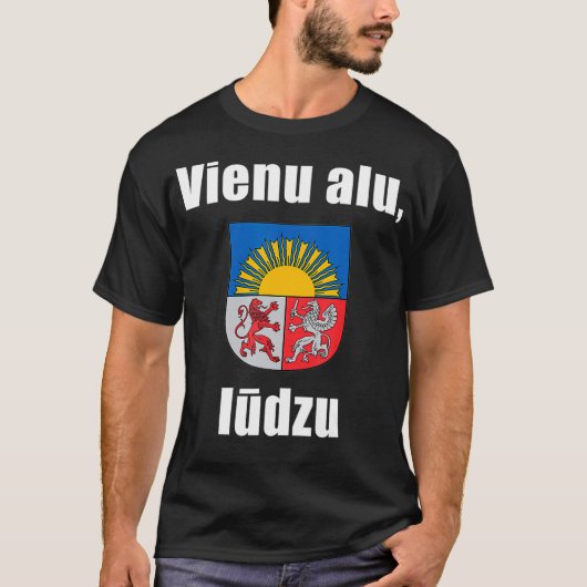 Een biertje alsjeblieft in het Lets Grappig Letlan T-shirt (Voorkant)