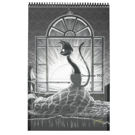 Een Big Boo Kat Year Agenda Kalender (Dec 2027)