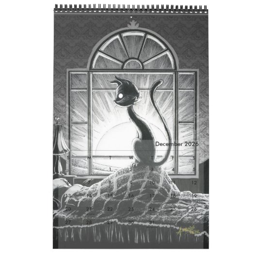 Een Big Boo Kat Year Agenda Kalender (Dec 2026)