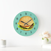 Een Big Juicy Cheeseburger Foto Grote Klok (Huis)