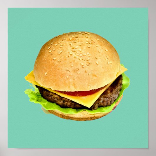 Een Big Juicy Cheeseburger Foto Poster (Voorkant)