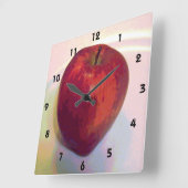 Een Big Red Apple Vierkante Klok (Hoek)