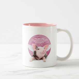 Een Biggetje Geloofde Tweekleurige Koffiemok