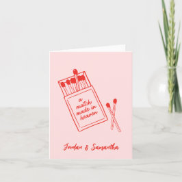 Een bij elkaar horend paar Roze Vouwbare Dankkaart Bedankkaart
