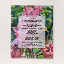 een bij in een tuin met Psalm 23