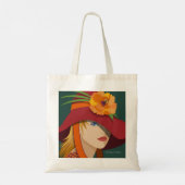 Een bij in haar Bonnet Canvas tas (Achterkant)