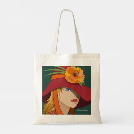 Een bij in haar Bonnet Canvas tas (Achterkant)