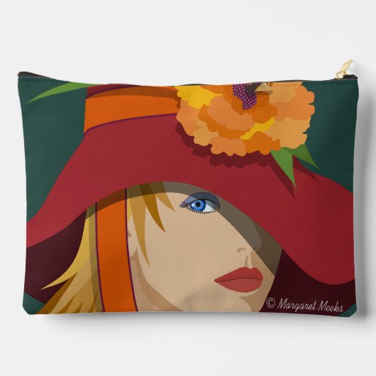 Een bij in haar Bonnet Print Cut Sew Bag Etui (Achterkant)