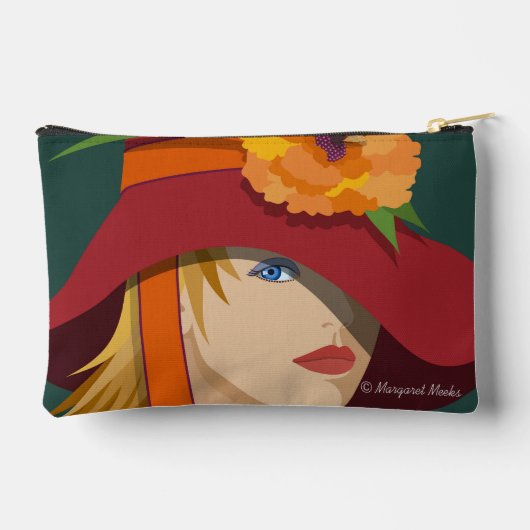 Een bij in haar Bonnet Print Cut Sew Bag Etui (Achterkant)