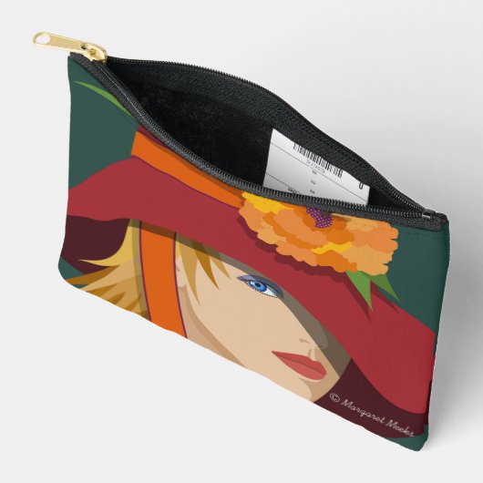 Een bij in haar Bonnet Print Cut Sew Bag Etui (Open)