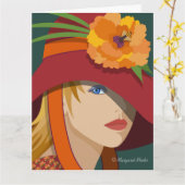 Een bij in haar motorkap gevouwen notitie Kaart of (Gele Bloem)