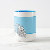 Een bijeenkomst van de Birds Dry Erase Board Tweekleurige Koffiemok (Center)