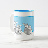 Een bijeenkomst van de Birds Dry Erase Board Tweekleurige Koffiemok (Voorkant links)