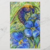 Een bijen en vergeet-me-niet-bloemen briefpapier (Voorkant)