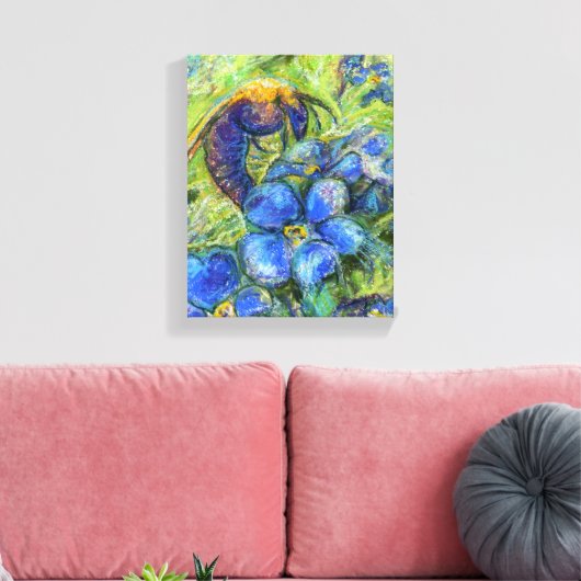 Een bijen en vergeet-me-niet-bloemen canvas afdruk (Insitu (Woonkamer))