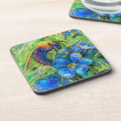 Een bijen en vergeet-me-niet-bloemen drankjes onderzetter (Linkerzijde)