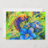 Een bijen en vergeet-me-niet-bloemen feestdagenkaart (Voorkant)