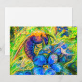 Een bijen en vergeet-me-niet-bloemen feestdagenkaart (Voorkant / Achterkant)