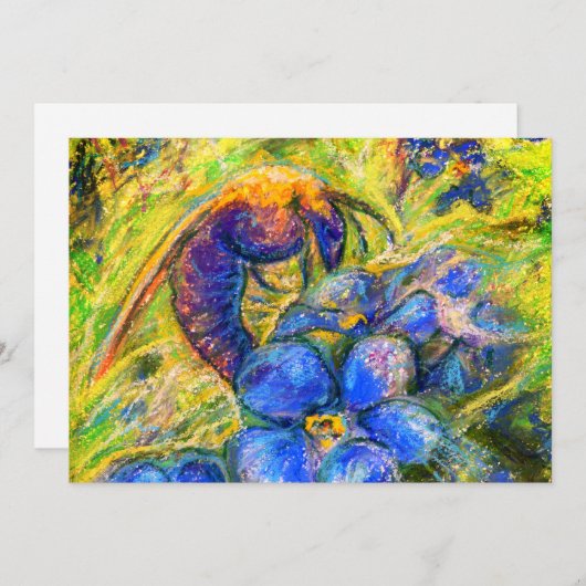 Een bijen en vergeet-me-niet-bloemen feestdagenkaart (Voorkant / Achterkant)