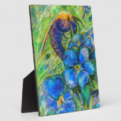 Een bijen en vergeet-me-niet-bloemen fotoplaat (Zijkant)