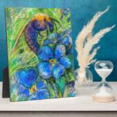 Een bijen en vergeet-me-niet-bloemen fotoplaat (Zijkant)