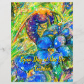 Een bijen en vergeet-me-niet-bloemen in de tuin (Voorkant)