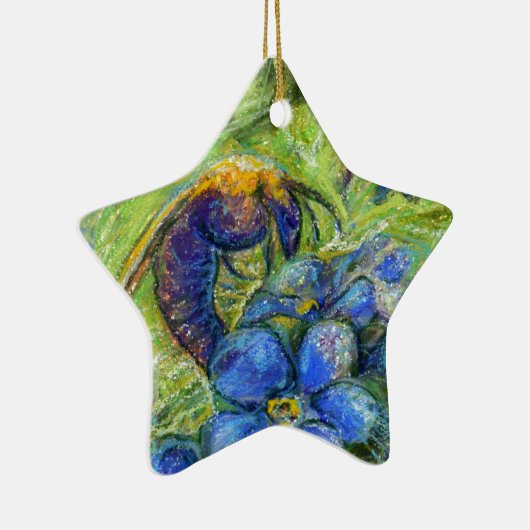 Een bijen en vergeet-me-niet-bloemen keramisch ornament (Rechts)