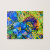 Een bijen en vergeet-me-niet-bloemen legpuzzel (Horizontaal)