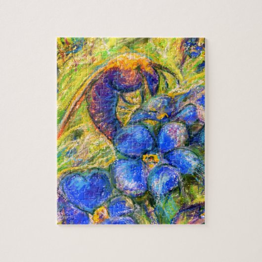 Een bijen en vergeet-me-niet-bloemen legpuzzel (Verticaal)