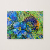 Een bijen en vergeet-me-niet-bloemen legpuzzel (Horizontaal)