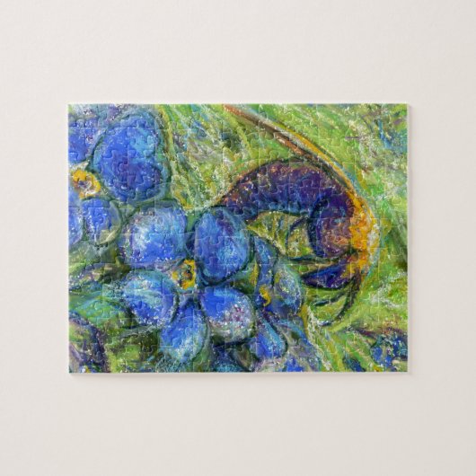 Een bijen en vergeet-me-niet-bloemen legpuzzel (Horizontaal)